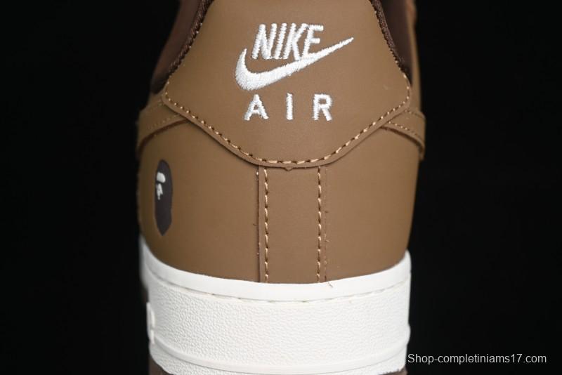 Nike Air Force 1 '07 Low Bape Collaboration - Brown Violent Bear Casual Sneakers - DF0188-013