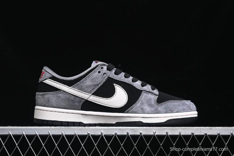 Nike SB Dunk Low Supreme Collaboration - Carbon Black Grey Pig Anniversary High-End Custom Low-Top Casual Skate Shoes - XX3186-206