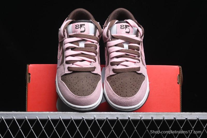 Nike Dunk Low 85 Double Swoosh Series Strawberry Chestnut SB Low Top Casual Skate Shoes - HV1799-161