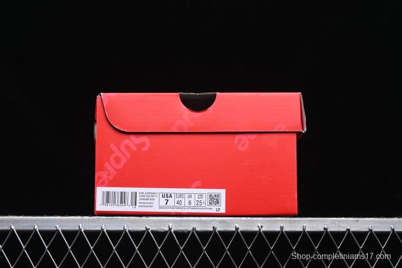 Nike Travis Scott x Fragment Design x Air Jordan 1 Low OG SP AJ1 Supreme Collaboration - Light Beige White Low Top Casual Sneakers - JH6088-609