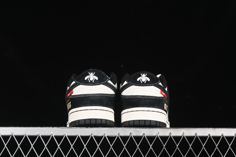 Nike SB Dunk Low Gucci Collaboration - Small Bee Series Black Hook Anniversary High-End Custom Low-Top Casual Sneakers - MM1089-030