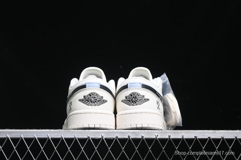 Nike Air Jordan 1 Low AJ1 OF Collaboration - Customized Retro Basketball Shoes with 3D Buttons - DM9188-001