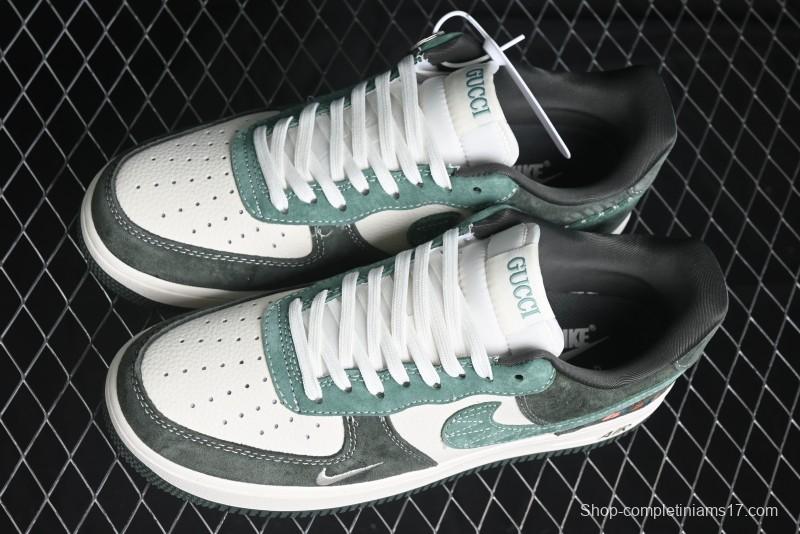 Nike Air Force 1 '07 Low Gucci Collaboration Jade Green Flywire Low-Top Casual Sneakers - KK1988-026