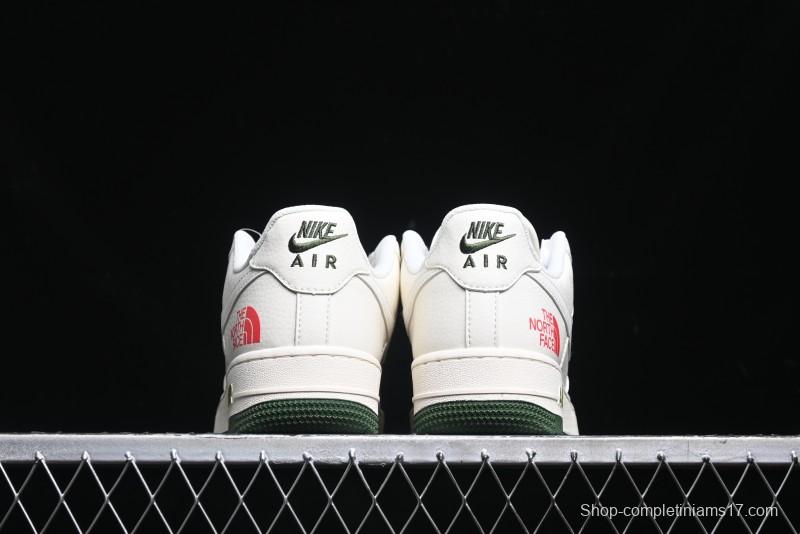 Nike Air Force 1 '07 Low The North Face Collaboration - Beige Red Green Color Block Low-Top Casual Sneakers - XZ6188-011
