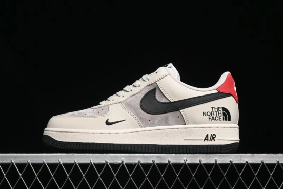 Nike Air Force 1 '07 Low The North Face Collaboration - Beige Black Red Sole Low-Top Casual Sneakers - XZ6188-309