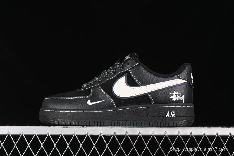 Nike Air Force 1 '07 Low Stussy Collaboration - Samurai Black Low-Top Casual Sneakers - XZ6188-969