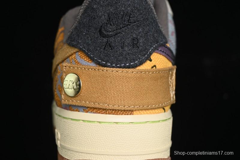 Nike Travis Scott x Air Force 1 Low Casual Sneakers with Full-Length Air Cushion - CN2405-900