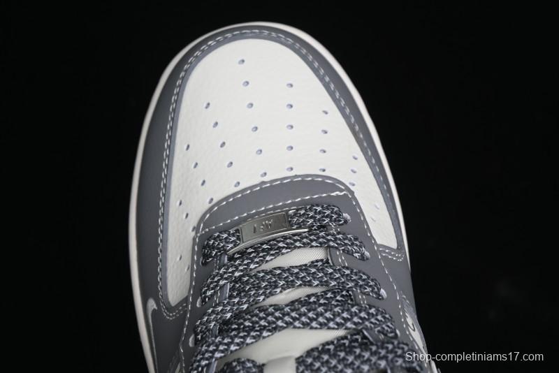 Nike Air Force 1 '07 Low Stussy Collaboration - Beige Grey Red Print Casual Sneakers - XZ6188-338