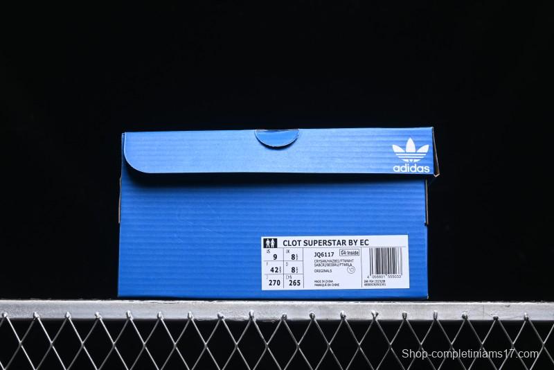 Adidas Superstar Clot Collaboration JQ6117 Preppy Style Shell Toe Casual Sneakers with Perforated Leather Upper - JQ6117