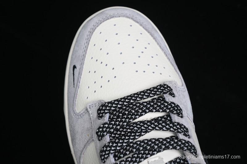 Nike SB Dunk Low The North Face Collaboration - Grey Black Double Swoosh Anniversary Custom Low-Top Casual Skate Shoes - XX3168-108