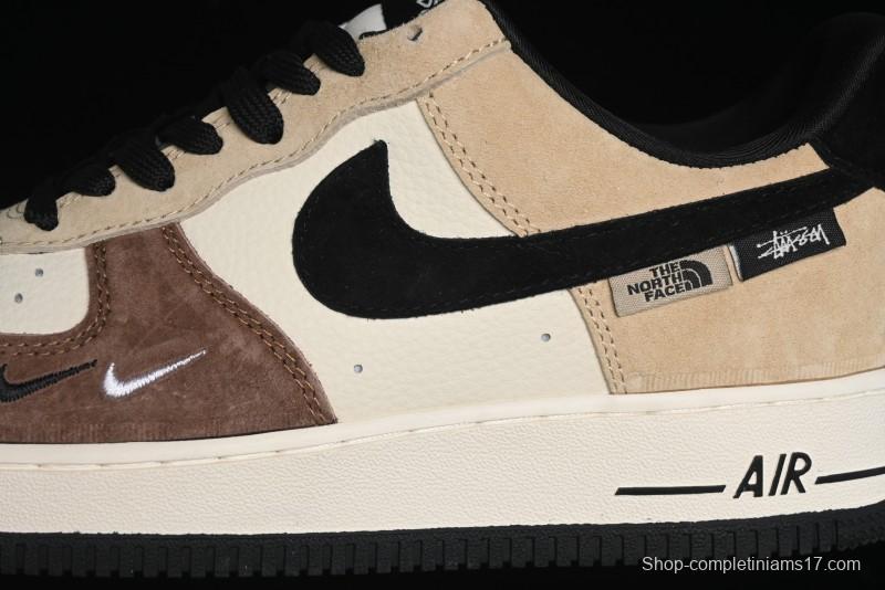 Nike Air Force 1 '07 Low The North Face x Stussy Collaboration - Black Brown Coffee Casual Sneakers - KK1988-018