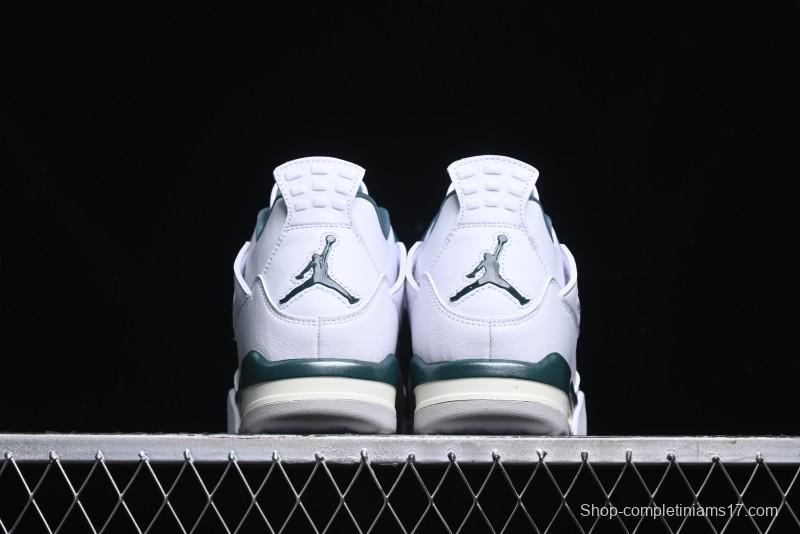 Nike Air Jordan 4 Retro Sneakers in White, Oxidized Green and Neutral Grey - AQ8138-103