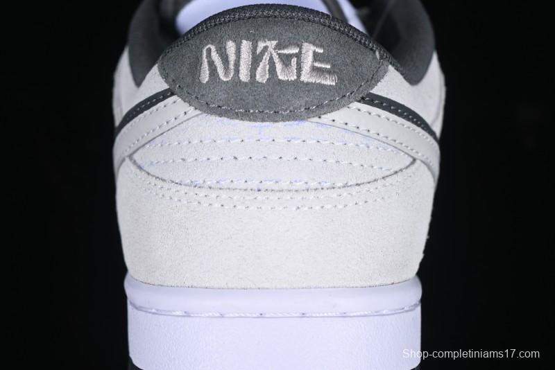 Nike Dunk Low 85 Double Swoosh White Grey SB Low Top Casual Skate Shoes - HV1800-101