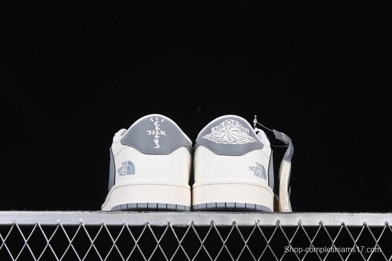 Nike Travis Scott x Fragment Design x Air Jordan 1 Low OG SP AJ1 Retro Sneakers with Unique Collaboration Details - XZ5158-002