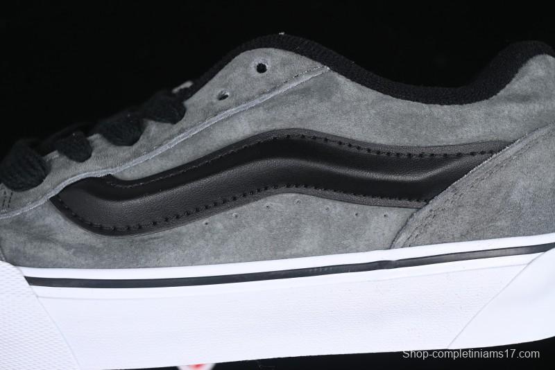 Vans Knu Skool Low-Top Retro Casual Vulcanized Sneakers in Grey Black - VN0009QCBDS