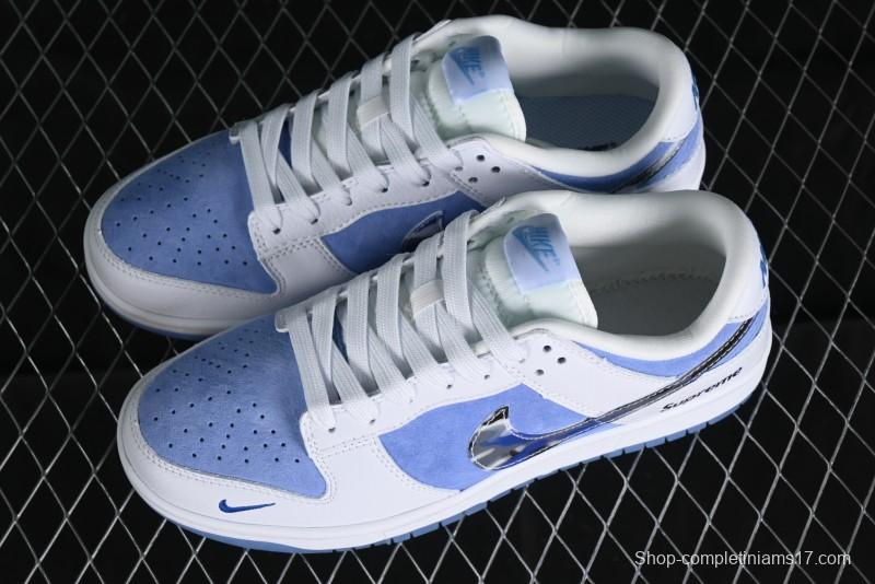 Supreme x Nike SB Dunk Low Royal Blue Anniversary High-End Custom Casual Skate Shoes - JH8039-936