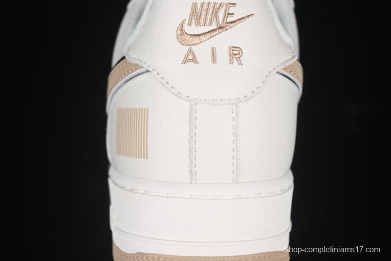 Nike Air Force 1 '07 Low QR Code Metallic Gold Star Sneakers Low-Top Casual Shoes - CU1836-965