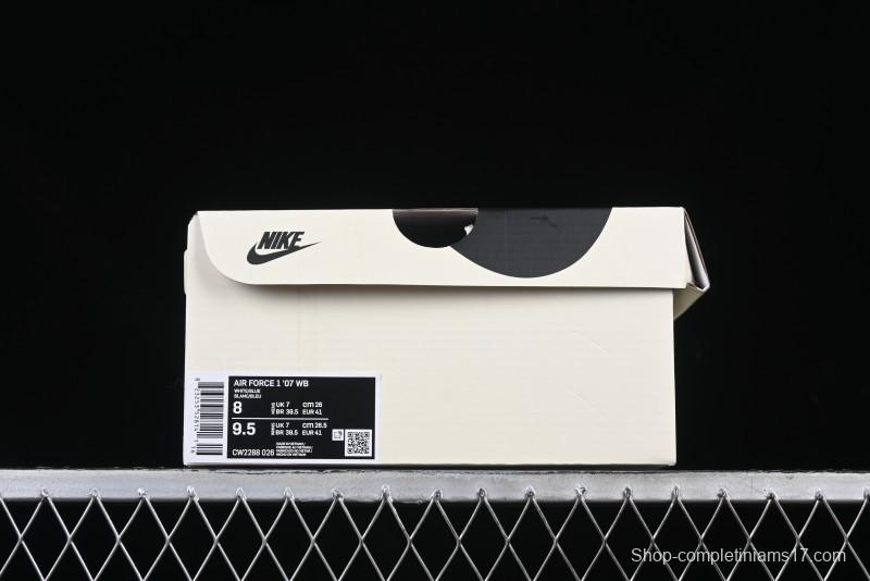 Nike Air Force 1 '07 Low Casual Sneakers with White & Blue Swoosh - CW2288-026