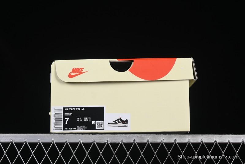 Nike Air Force 1 '07 Low Stussy Supreme Collaboration Dual-Tone Black Red Logo Low-Top Casual Sneakers - HH7518-043