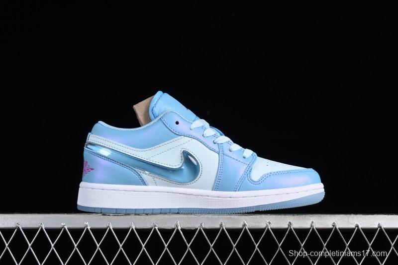 Nike Air Jordan 1 Low Custom Black Green Casual Sneakers - FN7366-400