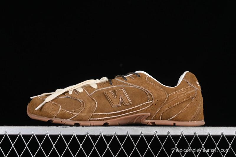 Miu Miu x New Balance 530 Low-Top Retro Running Sneakers with Deconstructed Design - AJD4