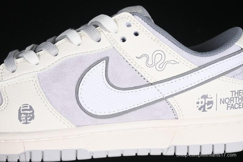 Nike SB Dunk Low The North Face Year of the Snake Light Grey Hook Anniversary Custom Low-Top Casual Skate Shoes - DM6868-007