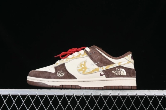 Nike SB Dunk Low The North Face Collaboration Year of the Snake Limited Edition Beige Brown White Snake Anniversary Premium Custom Low-Top Casual Sneakers - CH8311-234