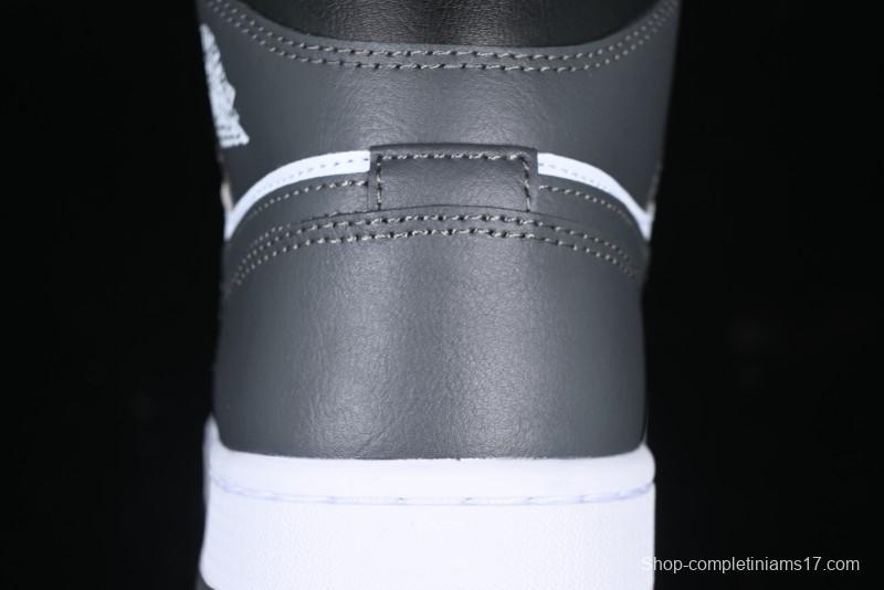 Nike Air Jordan 1 Mid AJ1 White Black Gray Culture Leisure Sneakers - DQ8426-001