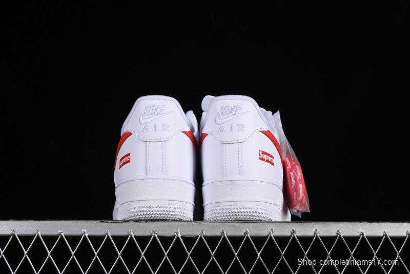 Nike Supreme x Air Force 1 '07 Low White Red Collaboration Casual Sneakers - CU9225-101