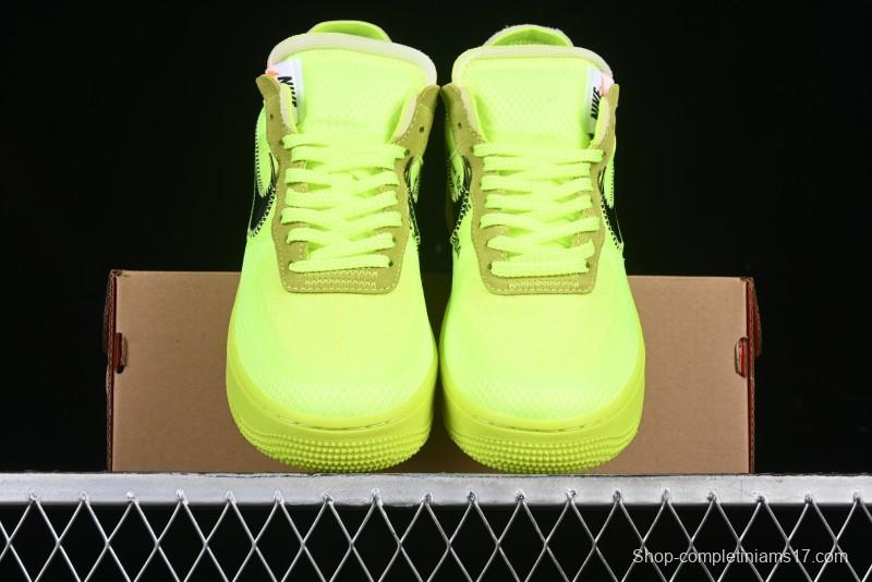 Nike Off White x Air Force 1 Low OW Collaboration Transparent Yellow Sneakers - AO4606-700