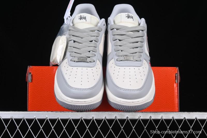 Nike Air Force 1 '07 Low Stussy Lunar New Year Snake Limited Edition Grey Snake Low-Top Casual Sneakers - DM6688-027