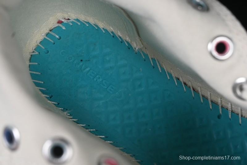 Converse Chuck 1970s High Top Casual Sneakers with Star Stitching and White-Pink-Blue Mismatched Design - A15744C