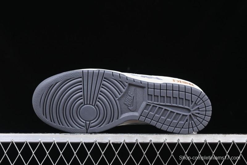 Nike SB Dunk Low Dior x Stone Island Triple Collaboration - Anniversary High-End Custom Low-Top Casual Sneakers - DM6868-043