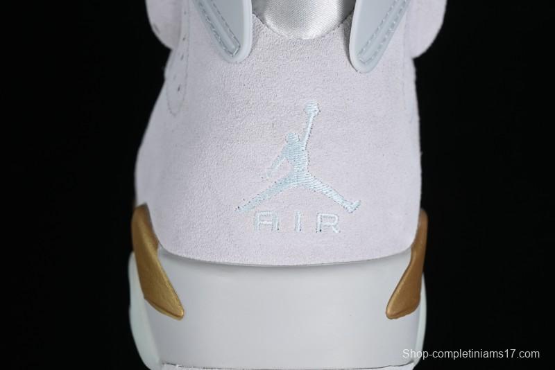 Nike Air Jordan 6 Retro Paris Olympics Sneakers with Metallic Gold Accents - DQ4914-074