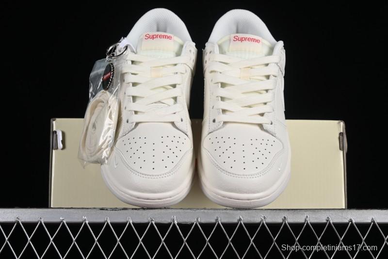 Nike SB Dunk Low Supreme Collaboration - Double Swoosh Anniversary Custom Low-Top Casual Skate Shoes - BB8675-104