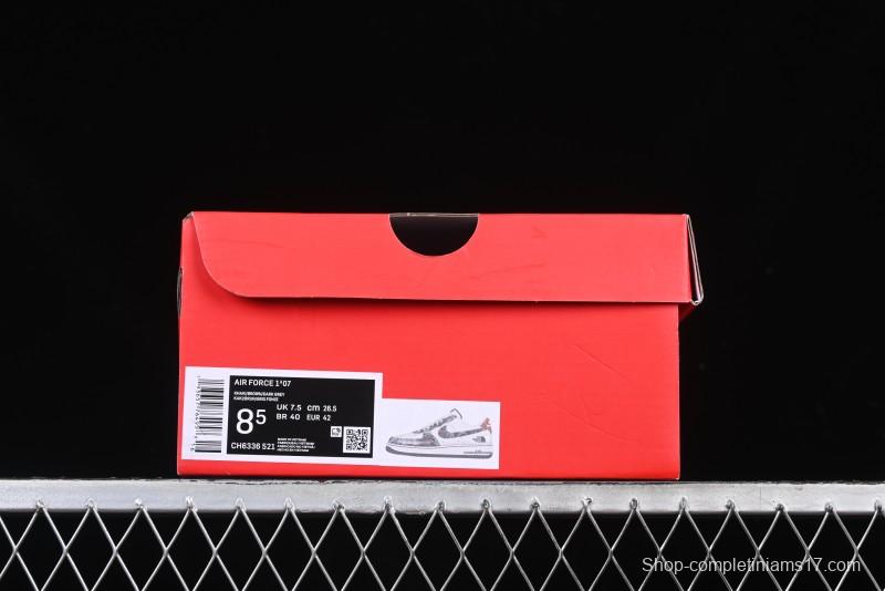 Nike Air Force 1 '07 Low The North Face Collaboration Year of the Snake Limited Edition Silver Snake Casual Sneakers - CH6336-521