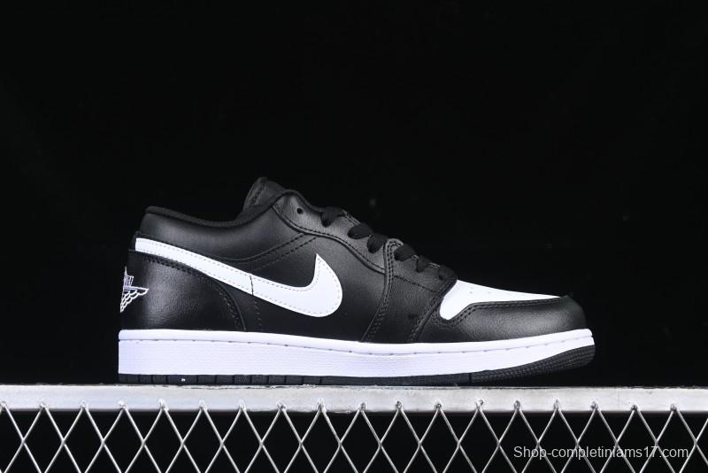 Nike Air Jordan 1 Low Retro Basketball Shoes in Black and White - 553558-043