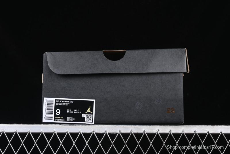 Nike Air Jordan 1 Mid AJ1 White Black Gray Culture Leisure Sneakers - DQ8426-001