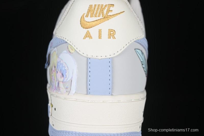 Nike Air Force 1'07 Low "Cherub" Anime Hand-Painted Doodle Low-Top Casual Sneakers - DB3301-711