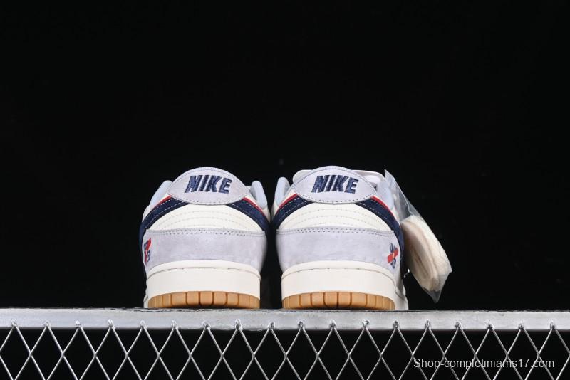 Nike SB Dunk Low UN Collaboration Anniversary Edition Custom Lifestyle Sneakers with Black Swoosh and Gum Sole - DM6868-032
