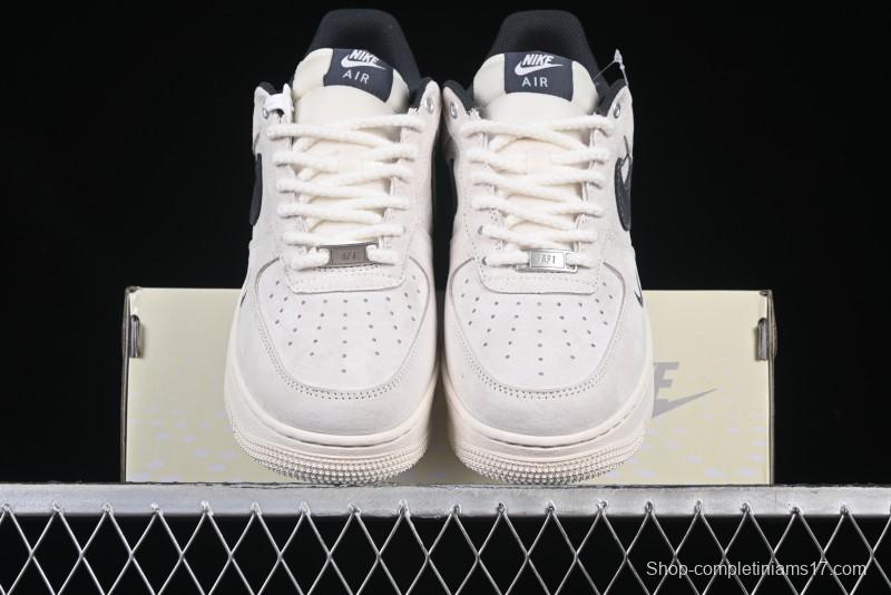 Nike Air Force 1 '07 Low Champion Collaboration Dual-Tone Grey Swoosh Triple Mini Swoosh Low-Top Casual Sneakers - SJ6698-022