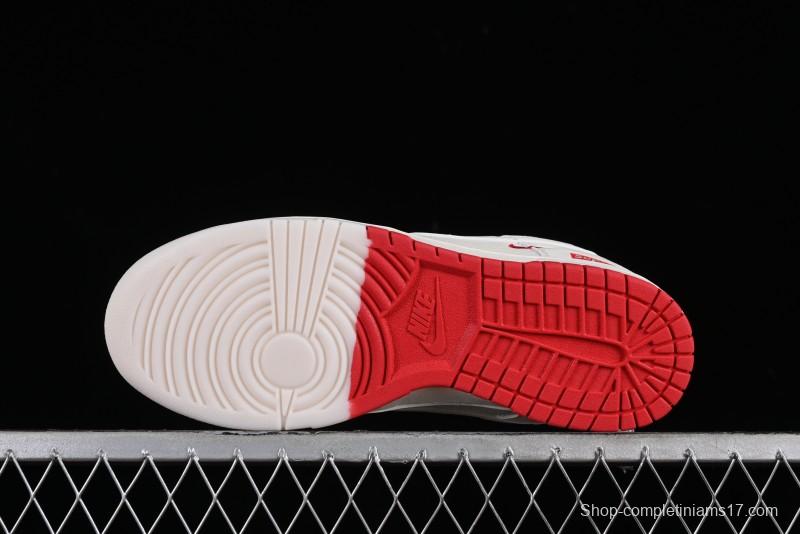 Supreme x Nike SB Dunk Low Anniversary Custom White Red Colorway Low-Top Casual Skate Shoes - BB8657-107