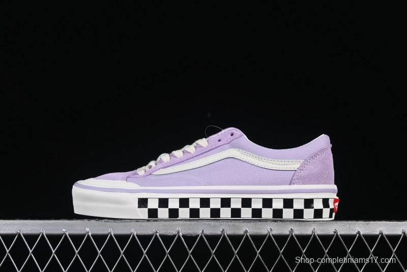 Vans Old Skool Reissue 136 Purple Checkerboard Retro Canvas Shoes - VN000MT6E3N