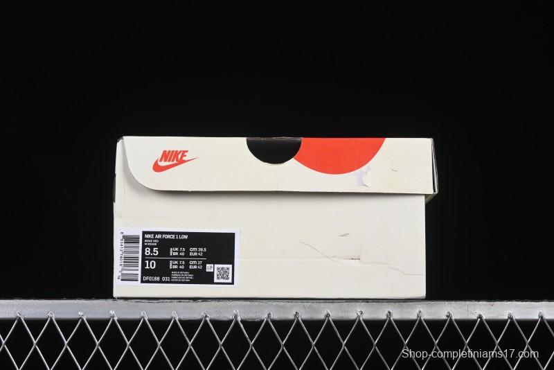 Nike Air Force 1 '07 Low Stussy Collaboration Beige Deep Orange Low-Top Casual Sneakers - DF0188-031