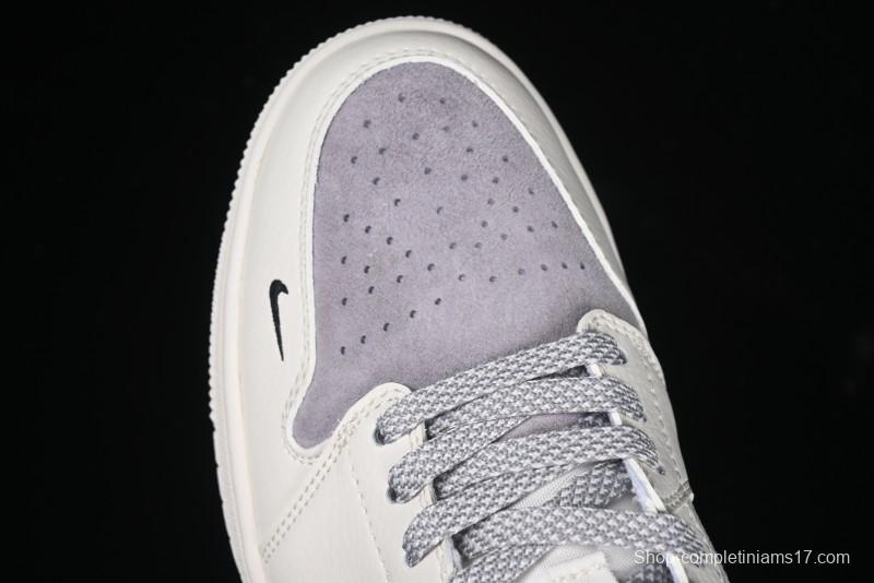 Nike Air Jordan 1 Low Stussy Collaboration - Retro Basketball Shoes in Light Grey - SJ9950-044