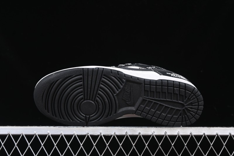 Nike SB Dunk Low The North Face Graffiti Black Swoosh Anniversary Custom Low-Top Casual Skate Shoes - DM6868-028