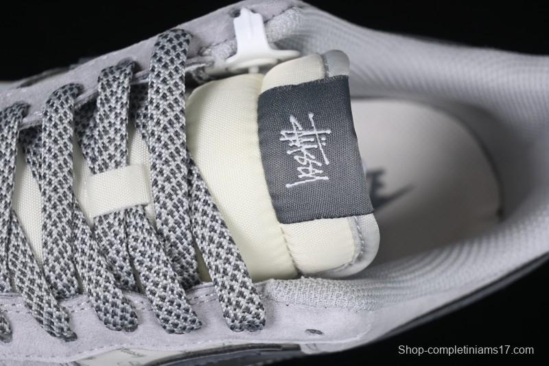 Nike Air Force 1 '07 Low Stussy Collaboration - Pig Grey Swoosh Low-Top Casual Sneakers - XZ3318-066