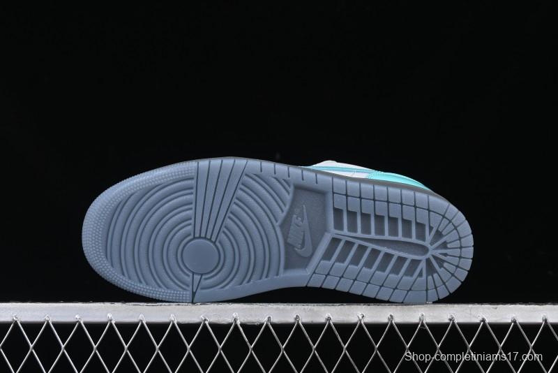 Nike Air Jordan 1 Low AJ1 Patent Leather Grey Green Casual Sneakers - HQ3599-025