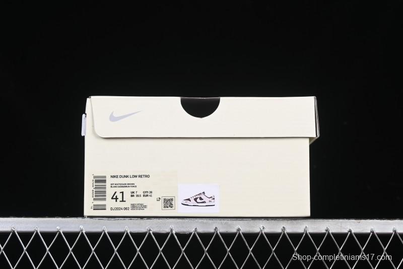 Nike SB Dunk Low Stussy Collaboration Brown Leather Swoosh Anniversary Custom Low-Top Casual Sneakers - DJ2024-062