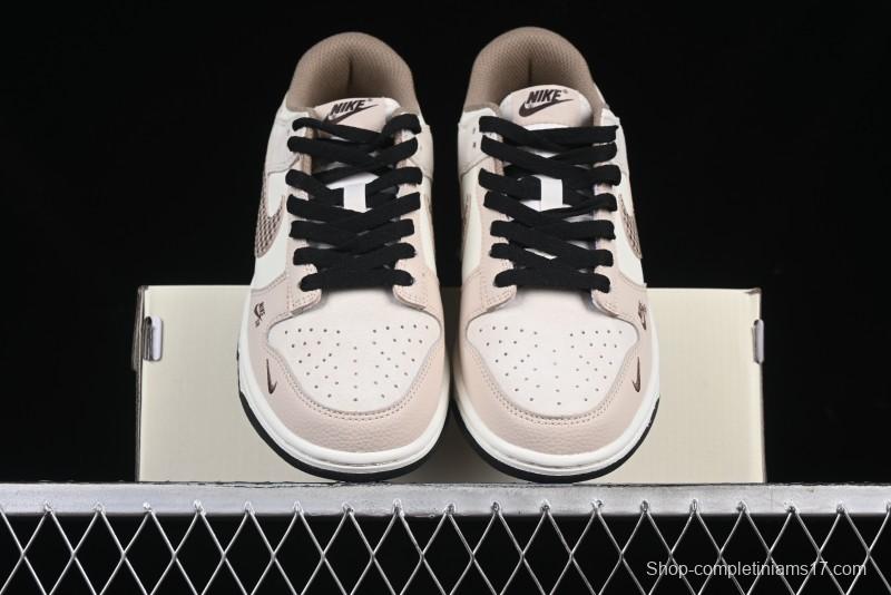 Nike SB Dunk Low Dior Collaboration Cream Coffee Floral Swoosh Anniversary Custom Low-Top Casual Sneakers - DJ2024-097